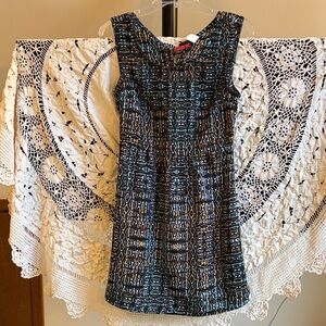Element Sleeveless Patterned Dress  - Black, Teal and Brown Size Small